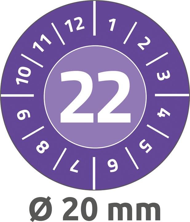 Actual product image Avery Dennison Purpose form test badges, 2022, NoPeel, violet, 20 mm peel-off proof, made of security foil, backlit