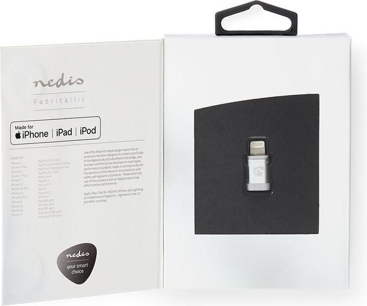 Productafbeelding Nedis Lightning-adapter | Apple Lightning 8-pins | USB Micro-B-aansluiting | Verguld | Aluminium | (Bliksem, USB Micro-B)