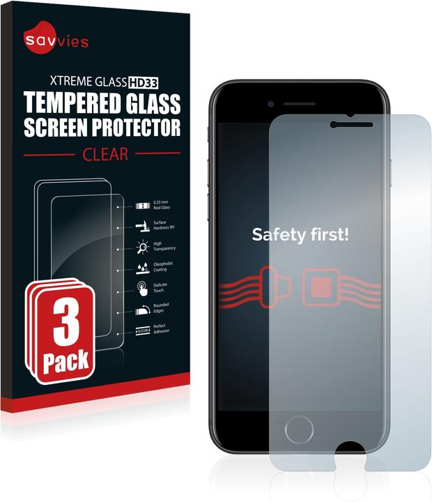 Actual product image Savvies Tempered Glass (3 Piece, Apple iPhone 8, Apple iPhone 7)