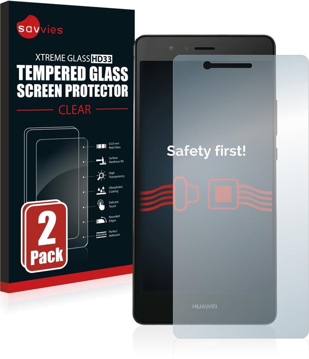 Produktbild Savvies Panzerglas Hartglas Displayschutz (2 Stück, Huawei P9 Lite)