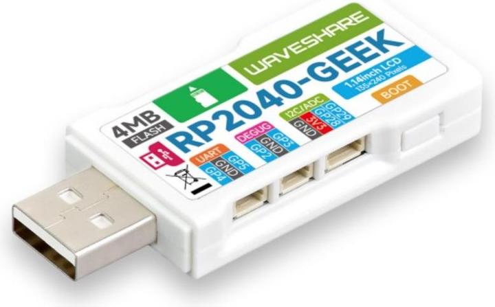 Actual product image WaveShare RP2040 GEEK development board with 1.14 inch display