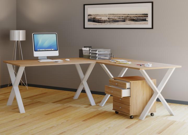Produktbild VCM Büromöbel Eckschreibtisch Lona Tiefe 50 cm X Weiss (76 x 190 x 130 x 50 cm)