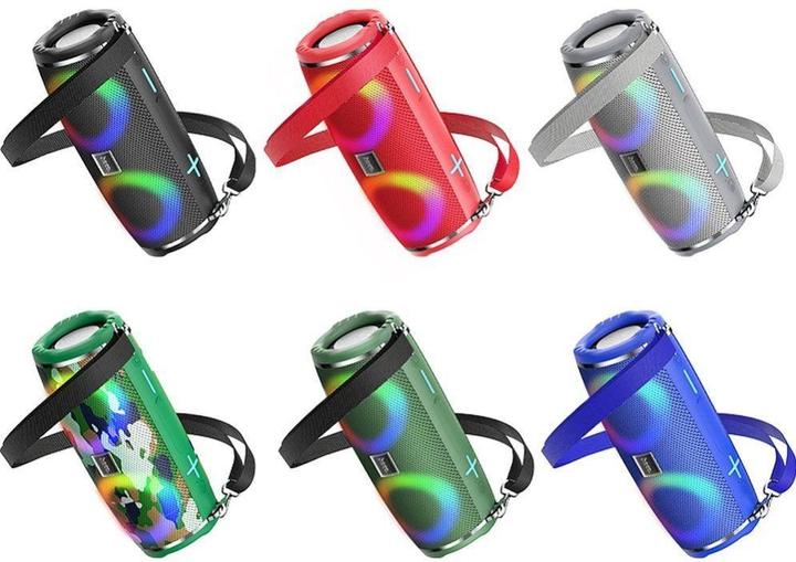 Actual product image Hoco - Wireless Speaker Sports (HC12) - Bluetooth 5.0, Shoulder Strap, 10W - Camouflage Green (2 h, Electrical connection)