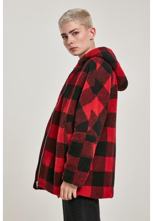 Immagine prodotto Urban Classics Giacca Sherpa da donna con cappuccio a quadri oversize (4XL)