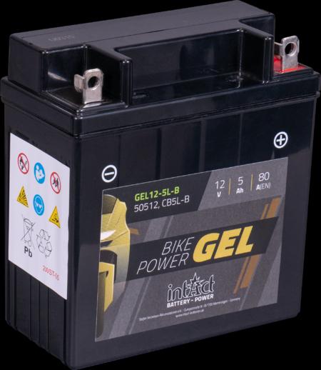 Intact GEL12-5L-B Bike-Power GEL 5Ah scooter battery (DIN 50512) YB5L-B (12 V, 5 Ah, 130 A)