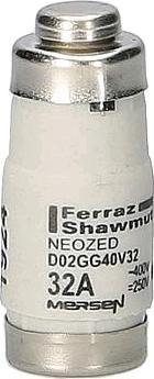 Actual product image Mersen S227647 Neozed fuse link D02 32A black 10 pcs. (Neozed fuse, 32 A)