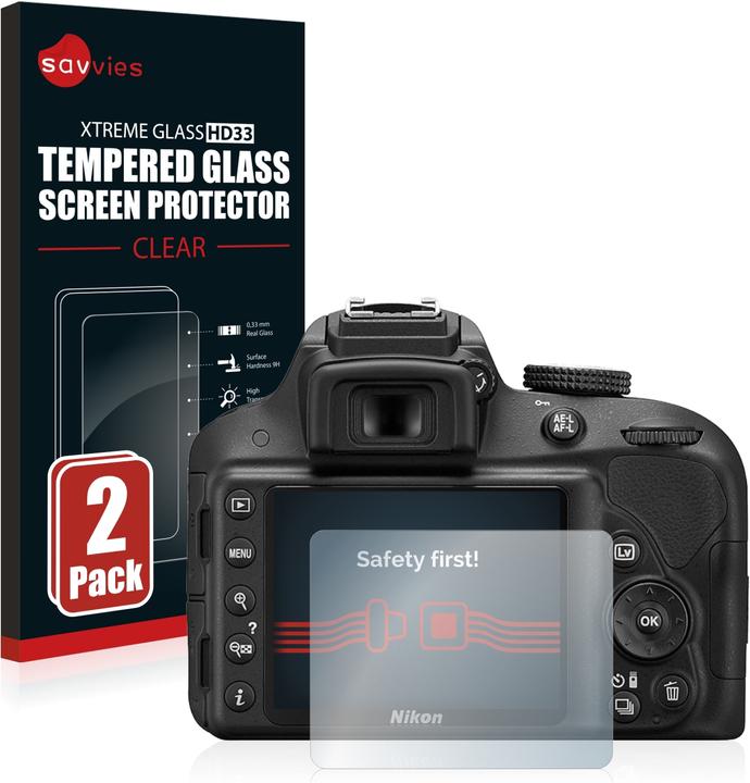 Savvies Verre Trempé Protection Écran (Protecteur d'écran, D3300)