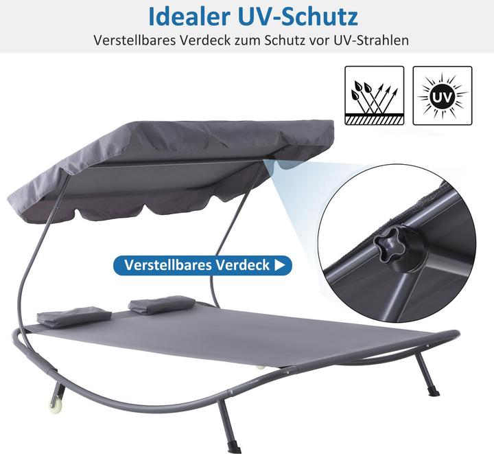 Produktbild Outsunny Doppelliege mit Dach (200 cm)