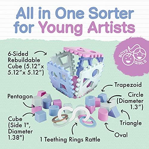 Immagine prodotto Activity Board Cubi Plug-in Shape Sorter | Scatola Plug-in Baby Play Cubes con 18 blocchi di selezione e sonaglio