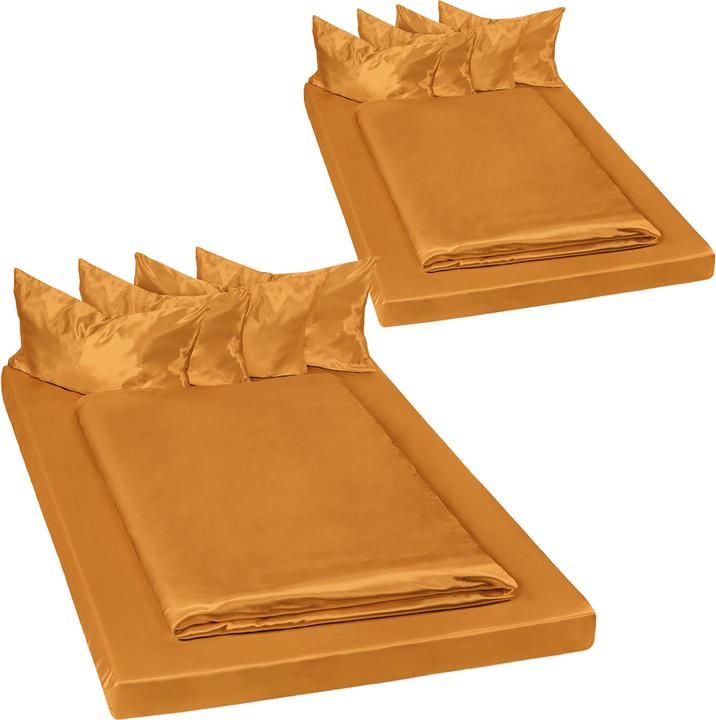 Produktbild tectake Glanzsatin Bettwäscheset (Bettwäsche Set, 200 x 150 x 0.5 cm)