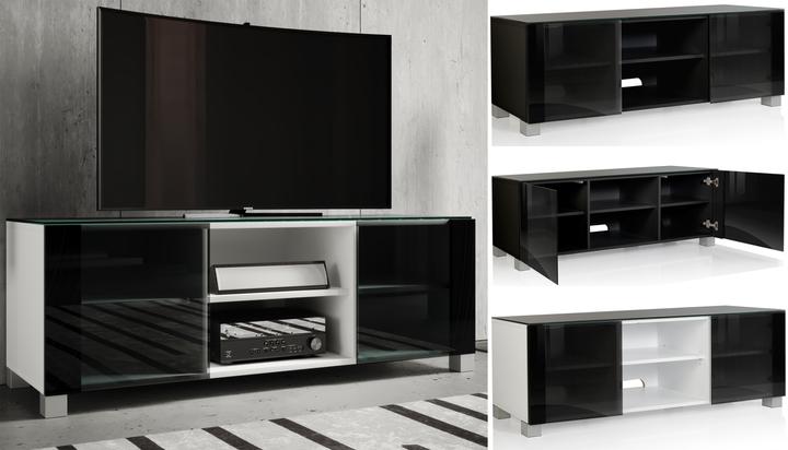 Productafbeelding VCM Houten TV Lowboard TV-meubel Luxala met wieltjes (150 x 45 x 50 cm)