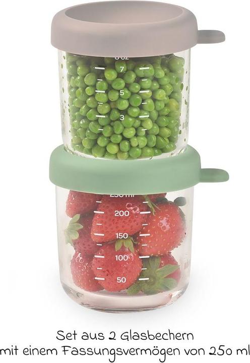 Actual product image Beaba Glass portion set 2 pcs. 250ml green/greige