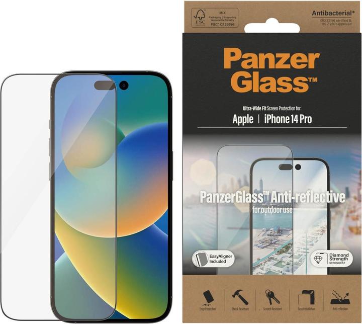 Produktbild PanzerGlass Ultra Wide Fit Anti Reflective (1 Stück, Apple iPhone 14 Pro)