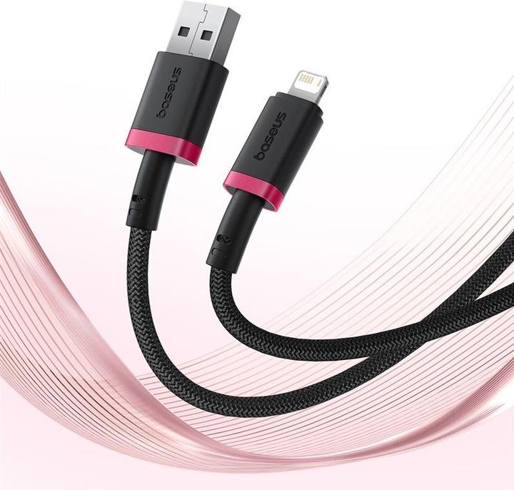Actual product image Baseus Dura fast charging cable type A to IP 2.4A black red (1 m, USB 2.0)