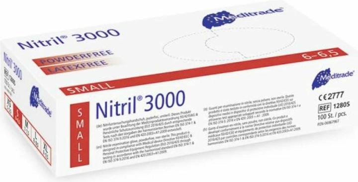 Image du produit Meditrade Nitril 3000 Gants en nitrile blanc (S)