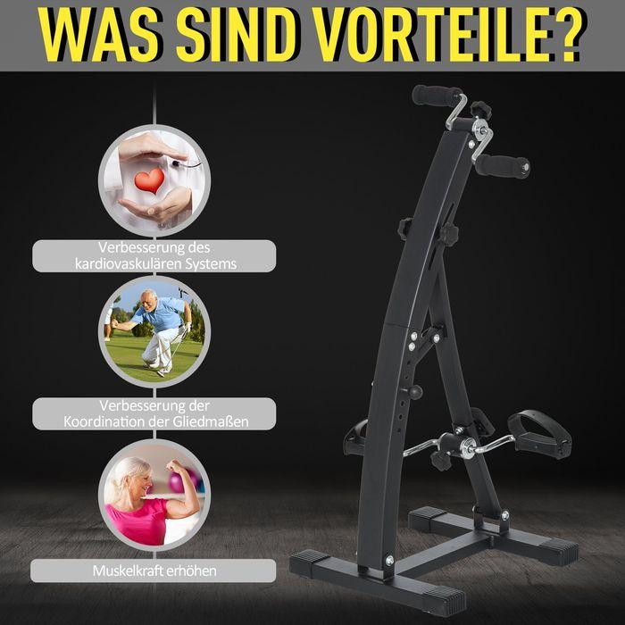 Image du produit Swisshandel24 Vélo d'appartement Vélo d'exercice Vélo à pédales pour seniors Acier noir 41 x 50 x 96cm