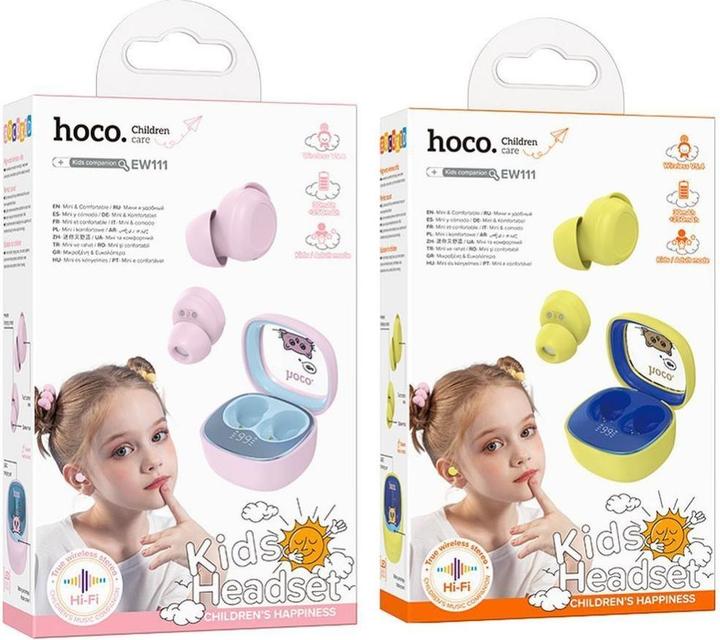Produktbild Hoco Wireless headphones wireless earphones bluetooth TWS for kids EW111 pink