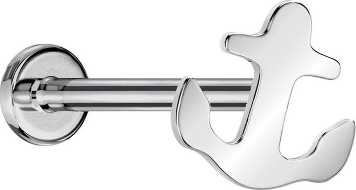 Produktbild Star Piercing Micro Threadless Labret silber Anker silber (Titan G23, ohne Messing)