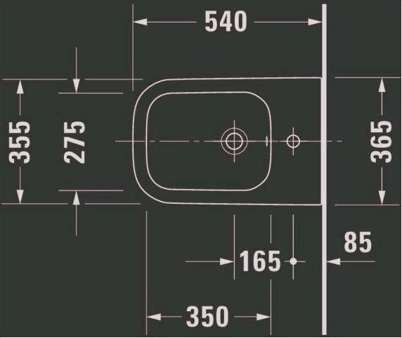 Image du produit Duravit Bidet suspendu HAPPY D.2 m ÜLB HLB 355x540mm 1 HL anthr mat WG