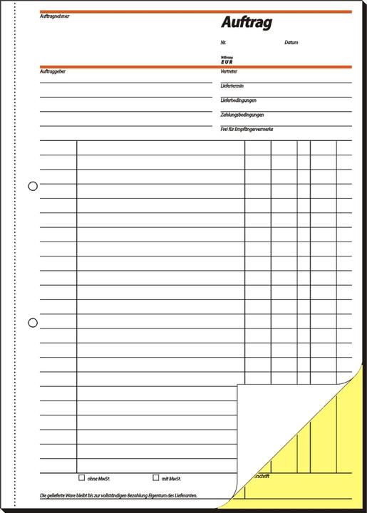 Nutritional values and ingredients Sigel Form book "Order", A4, 2 x 40 sheets, SD