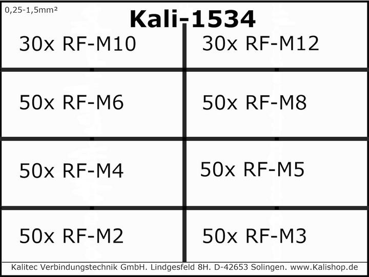 Image du produit Kalitec 360 Connecteurs à sertir Assortiment Boîte Cosse à anneau Set isolé 0,25-1,5mm² I Qualité