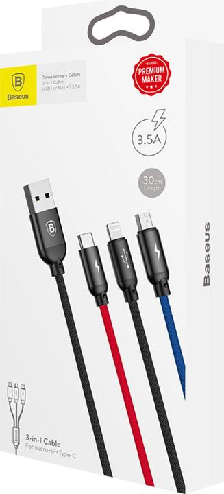 Immagine prodotto Baseus Tre colori primari 3 in 1 (0.30 m, USB 2.0)