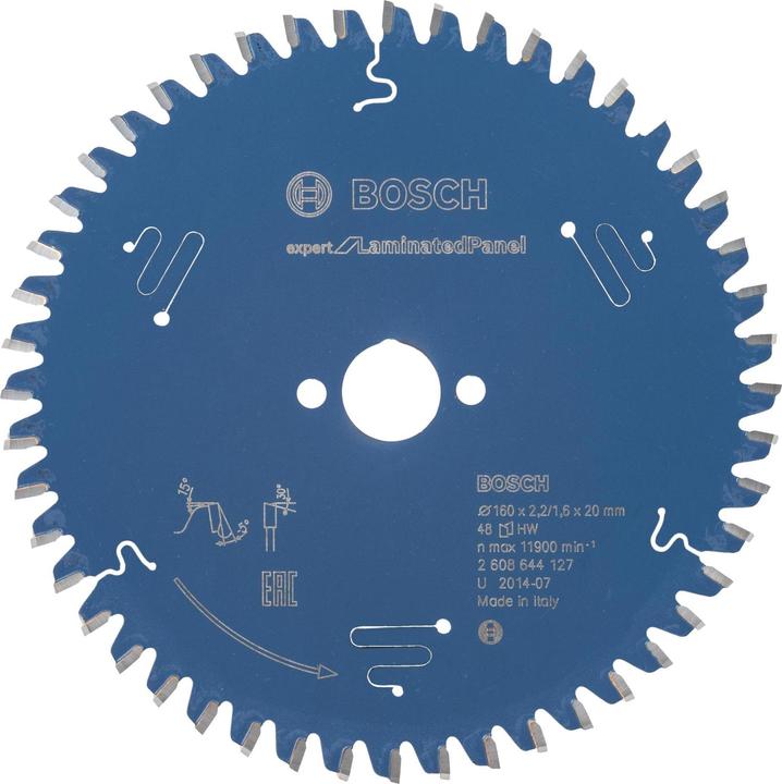 Produktbild Bosch Professional Zubehör Kreissägeblatt Expert for Laminated Panel, 160 x 20 x 2,2 mm, 48