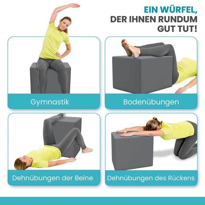 Produktbild Aktivshop Bandscheibenwürfel, Stufenlagerungswürfel zur Stufenlagerung, Stufenbett mit Bezug, Fitness Würfel