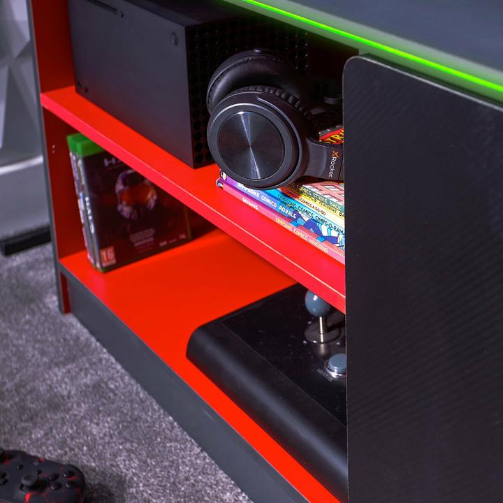 Image du produit X Rocker Carbon-Tek Gaming TV Board avec éclairage LED - gris/rouge