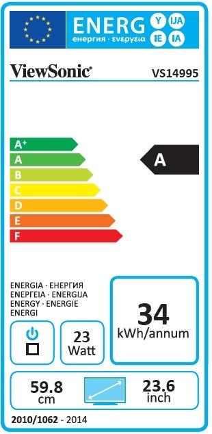 Energy Label Viewsonic Vg2437smc (1920 x 1080 pixels, 24")