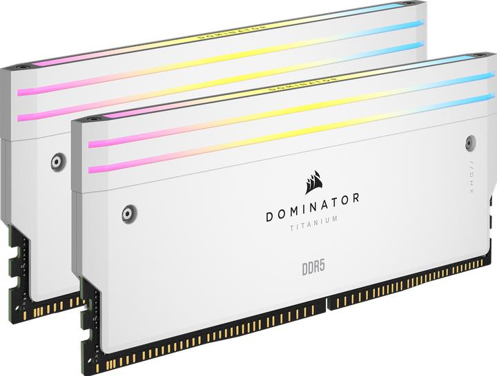 Image du produit Corsair DOMINATOR Titanium Light Enhancement Kit, 2-up config, Functional LEDs, White Heatsink, no DRAM ICs (Multicolore)