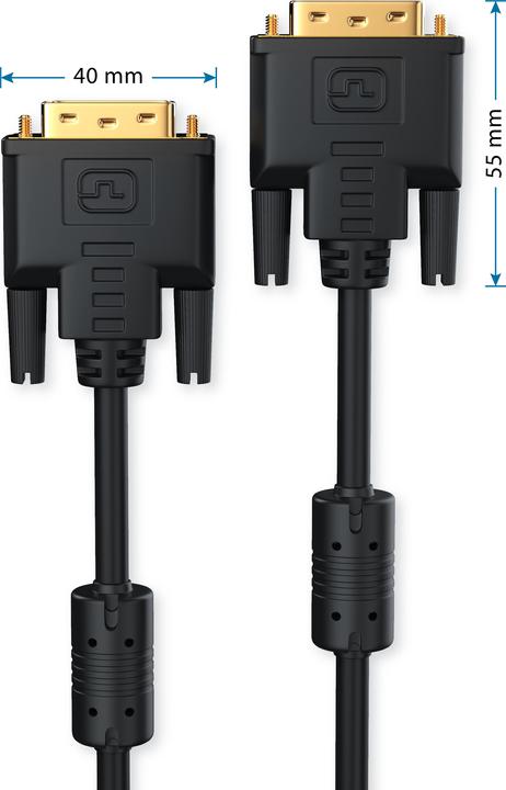 Produktbild CSL DVI zu DVI Kabel - Dual Link 24 1 - HDTV Auflösungen bis 2560x1600 - Ferritkern - OFC Kupferleiter (2 m, DVI)