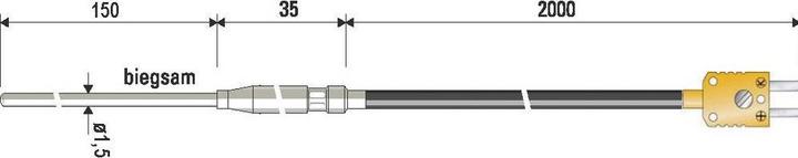 Produktbild B+B Thermo-Technik B & Technik Tauchfühler 100 bis +1000 °C Fühler Typ K (Fühler)