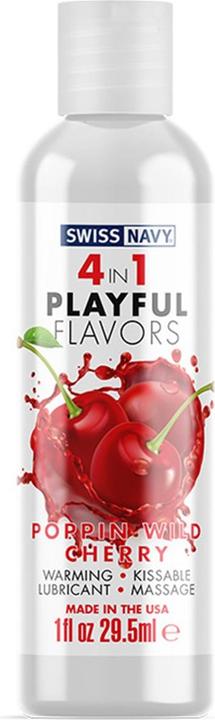 Swiss Navy 4 in 1 Poppin Wild Cherry 1 oz/30 ml (30 ml)