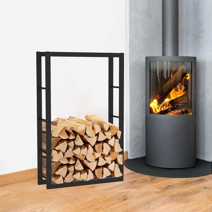 Actual product image Wiltec Toboli firewood rack 150x25x100cm metal firewood rack indoor outdoor firewood (100 x 25 x 150 cm)