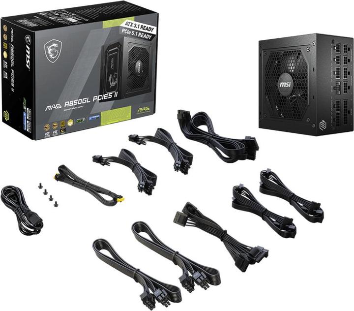 Produktbild MSI MAG A850GL 850W PCIE5 II 80+ Gold Netzgerät (306-7ZP8D11-CE0) (850 W)