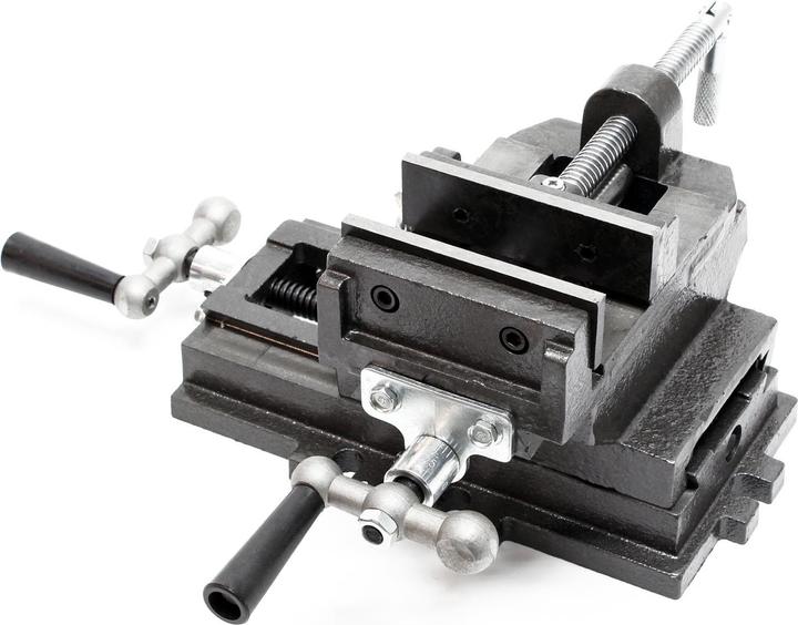 Produktbild Wiltec Maschinenschraubstock 2 Achsen 100mm Schraubstock Kreuztisch Frästisch Werkbank