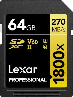 Actual product image Lexar Professional (64 GB, SDXC, U3, UHS-II)