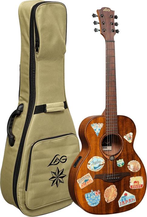 Actual product image Lâg Guitars TRAVEL-GTE Travel Globe Trotter Electro (Western guitar, Mahogany Khaya, Solid spruce)