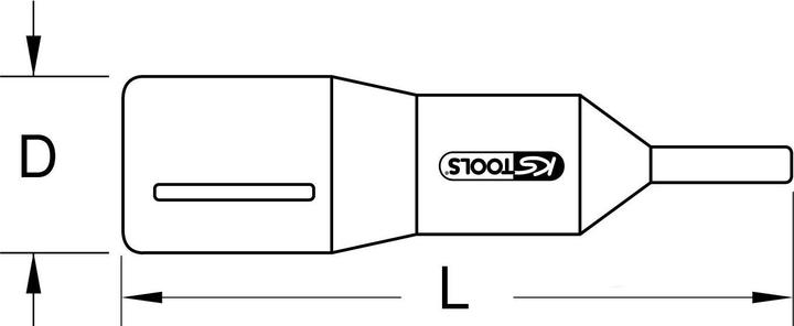 Actual product image KS Tools 3/8" bit socket with protective insulation (6 mm)