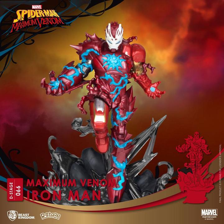 Actual product image Beast Kingdom Statua Marvel D-Stage Diorama Maximum Venom Iron Man