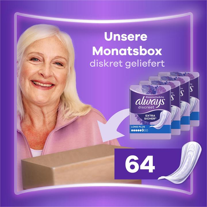 Productafbeelding Always Discreet Incontinentie Pads Plus Lang 64 stuks. (64 x, Meer)