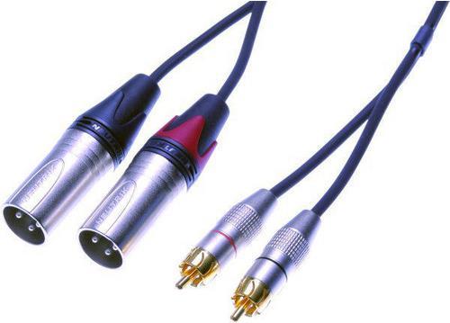Contrik Stereokabel Cinch auf 2 x XLR male (6 m, Cinch)