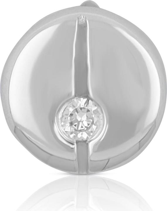 Muau Single ear studs white gold 750 Zirconia 6mm (750/18K Weissgold)