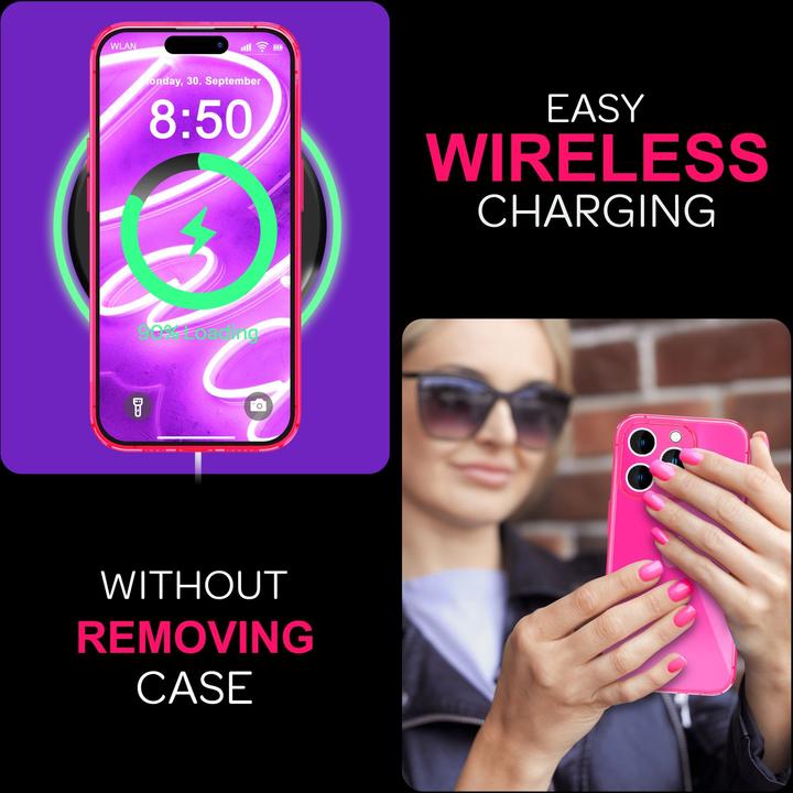 Produktbild Nalia Klar Transparente Neon Silikon Hülle (Apple iPhone 16 Pro Max)