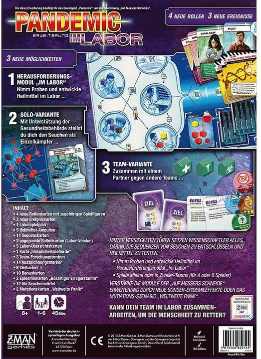 Image du produit Z-Man Games ZMND0017 - Pandemie : Im Labor, pour 1-6 joueurs, à partir de 8 ans (extension DE) (Allemand)