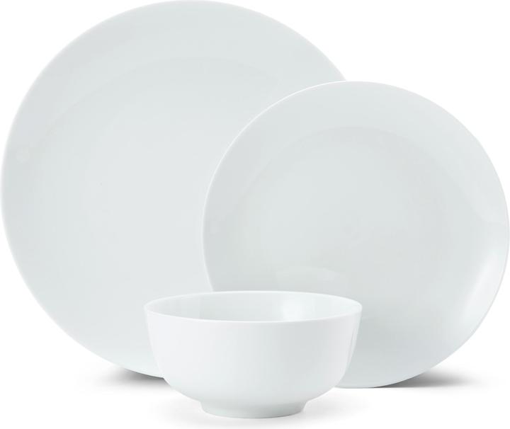 Mikasa Chalk 12-Piece Porcelain Dinner Set, White (4 Stück)