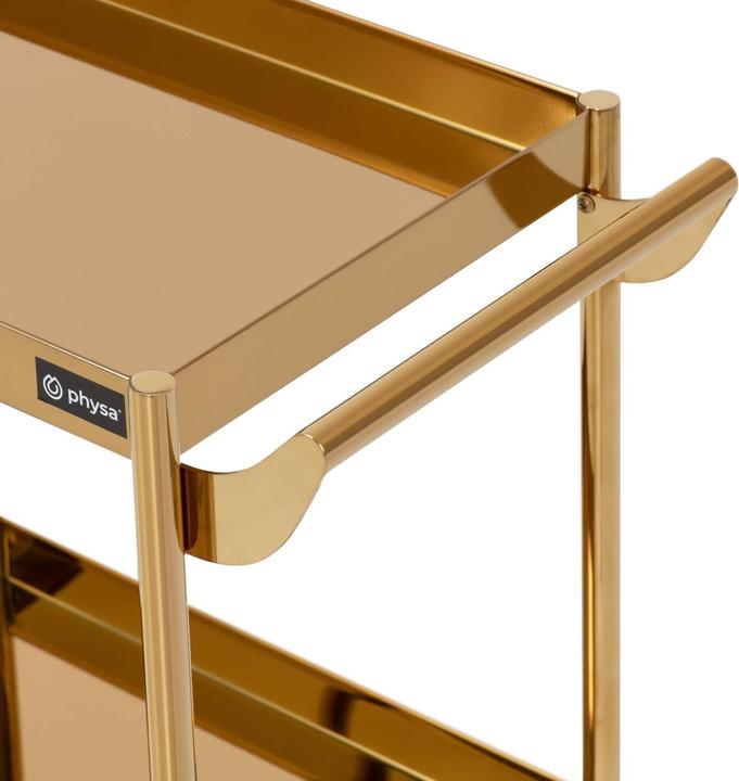 Produktbild Physa Kosmetikwagen golden 3 Ablagen 4 Räder 30 kg Arbeitswagen Kosmetik-Beistellwagen