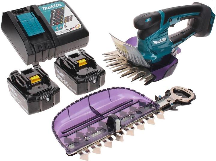 Produktbild Makita DUM 604 RTX Akku Grasschere 18 V mit Gras- und Strauchscherblatt + 2x Akku 5,0 Ah + (Akkubetrieb)