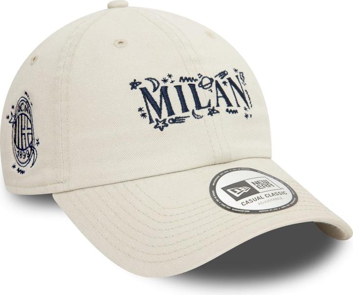 Actual product image New Era 9Twenty Adjustable Cap - SCRIBBLE AC Milan beige
